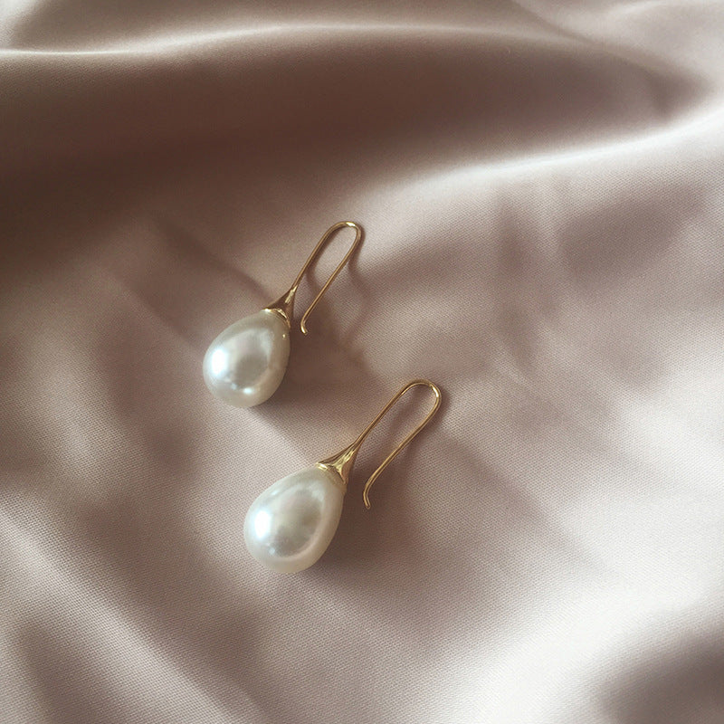 Waterdrop & pearl earrings