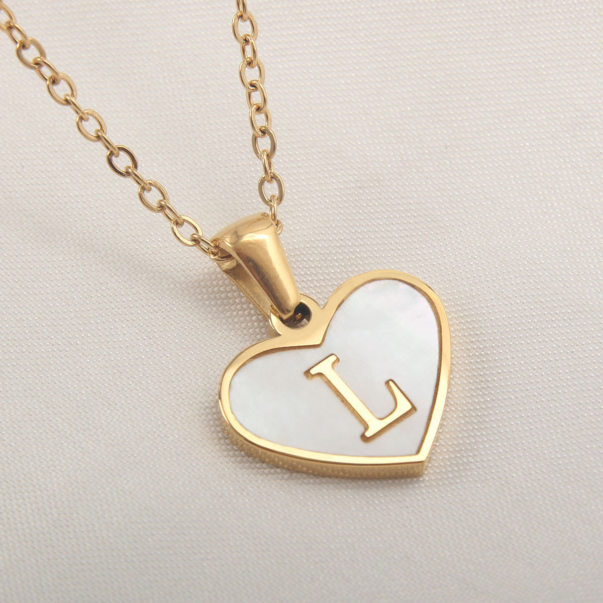 Personalized Heart Letter Necklace