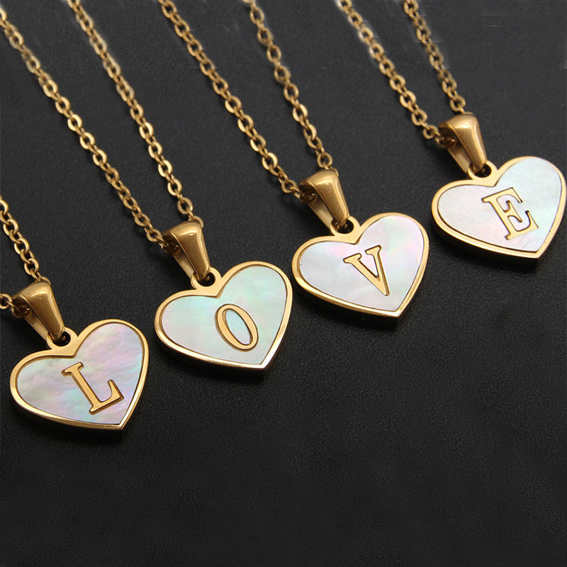 Personalized Heart Letter Necklace